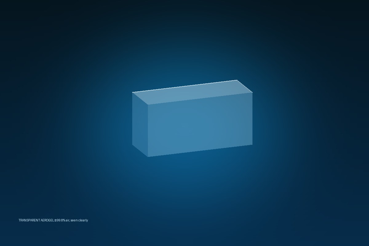 A transparent aerogel monolith catching glacial blue light — Panacea Bio Chem